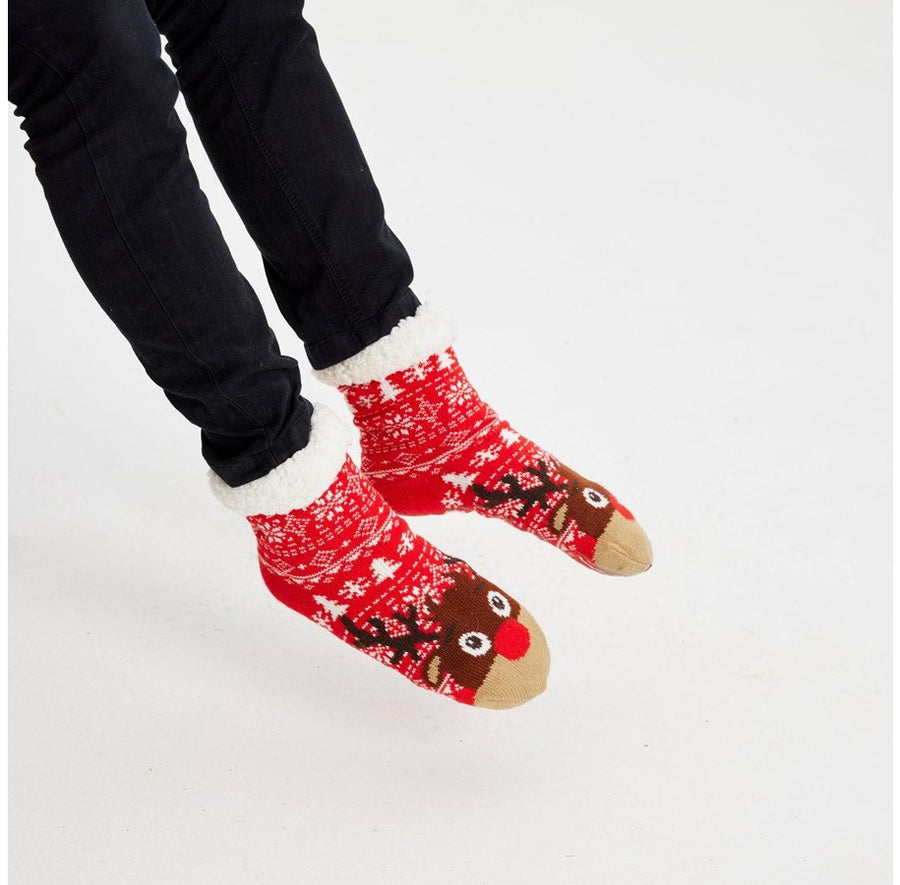 COZY SOCKS RUDOLPH RED