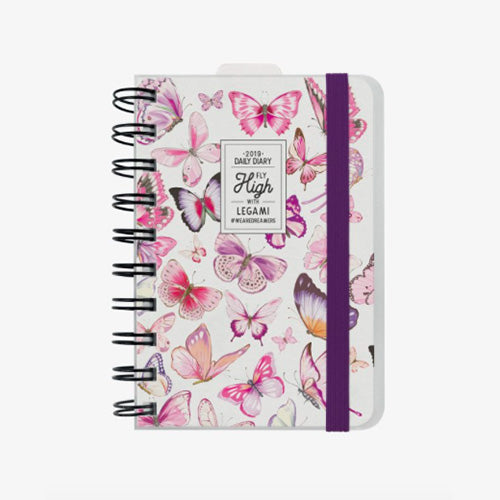 AGENDA 12 MESI GIORNALIERA SMALL SPIRALATA - 2019 - BUTTERFLY