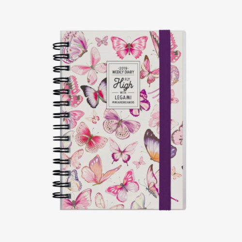 AGENDA 12 MESI SETTIMANALE SMALL SPIRALATA - 2019 - BUTTERFLY