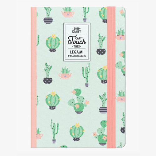 AGENDA 12 MESI SETTIMANALE MEDIUM CON NOTEBOOK - 2019 - CACTUS