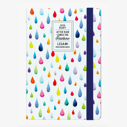 AGENDA 12 MESI SETTIMANALE MEDIUM CON NOTEBOOK - 2019 - AFTER RAIN