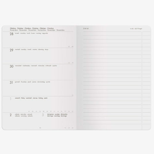 AGENDA 12 MESI SETTIMANALE MEDIUM CON NOTEBOOK - 2019 - CAT