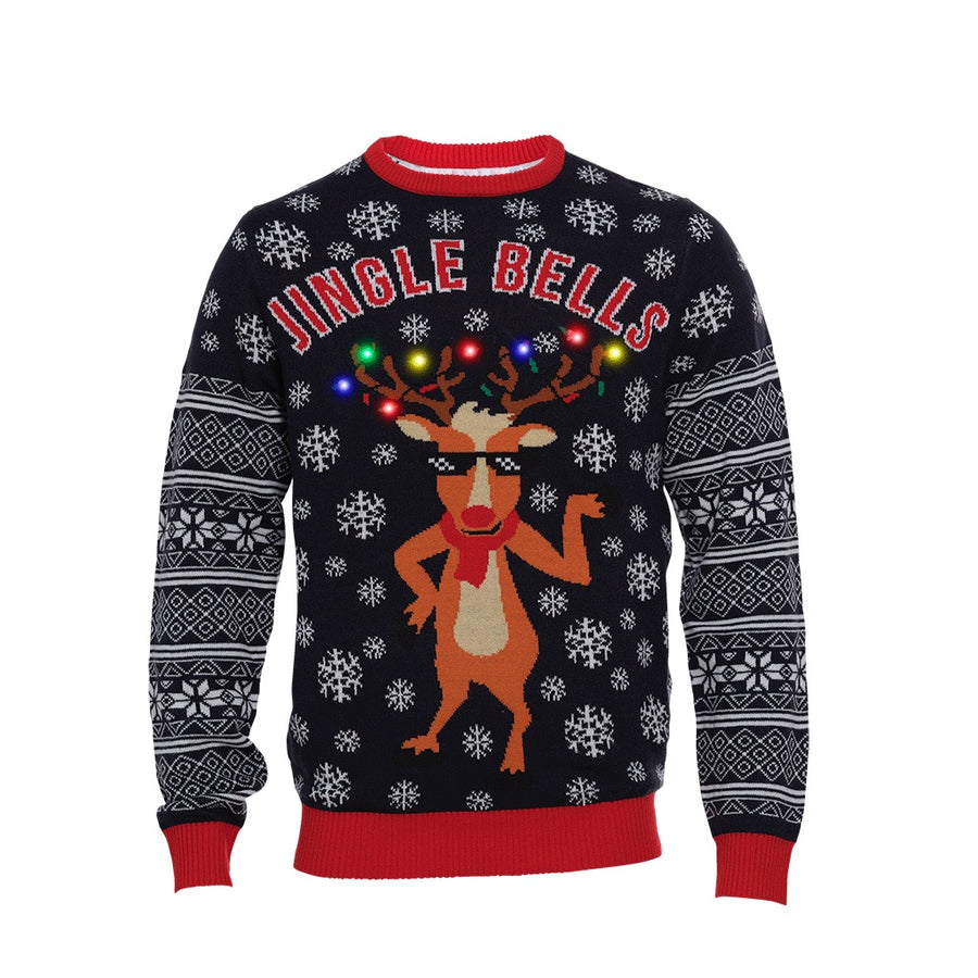 CHRISTMAS JUMPER JINGLE BELLS CHRISTMAS SWEATER LED - MAGLIONE NATALE