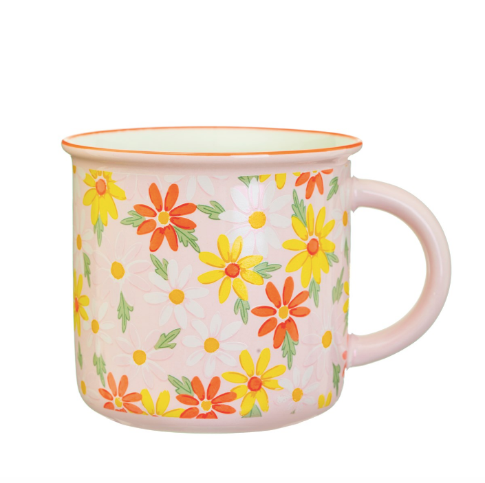 Alzati con il buon umore, grazie a questa colorata tazza floreale in ceramica.  Dimensione: L9.5 x W9.5 x H9 cm