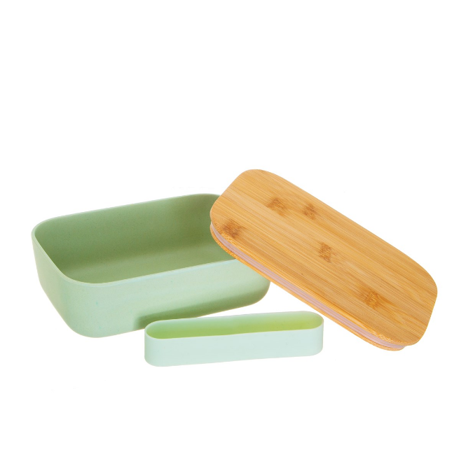 MINT GREEN BAMBOO LUNCH BOX