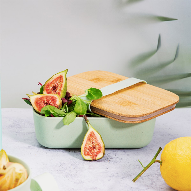MINT GREEN BAMBOO LUNCH BOX