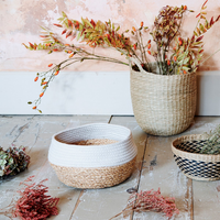 WHITE DIP ROSE & GRASS BASKET