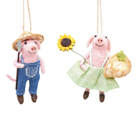 FARMER PIGS FELT DECORATION