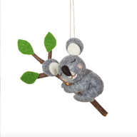 SLEEPING KOALA BEAR FELT DECORATION