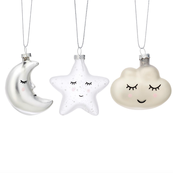 SWEET DREAMS SHAPED BAUBLES - SET OF 3