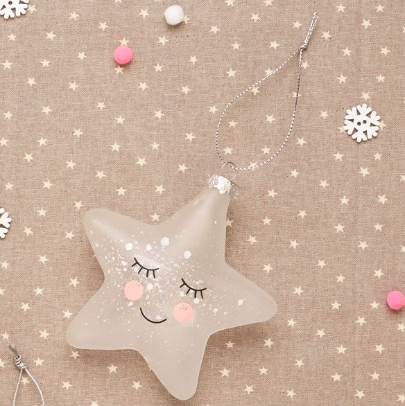 SWEET DREAMS SPECKLED STAR SHAPED BAUBLE