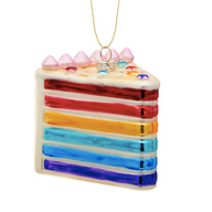 RAINBOW CAKE SLICE SHAPED BAUBLE