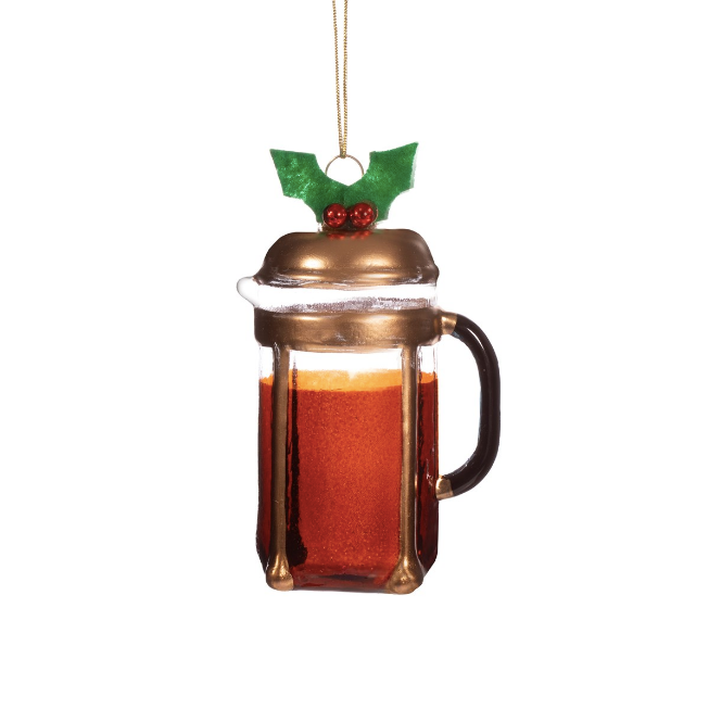 CHRISTMAS CAFETIERE SHAPED BAUBLE