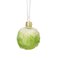 FUN FOOD BRUSSEL SPROUT GLITTER SHAPED BAUBLE