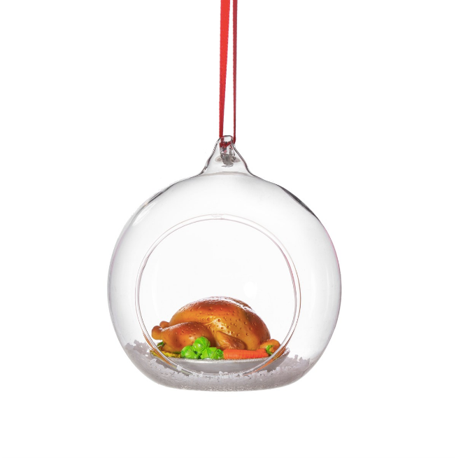 ROAST TURKEY DINNER FIGURINE BAUBLE - thanksgiving
