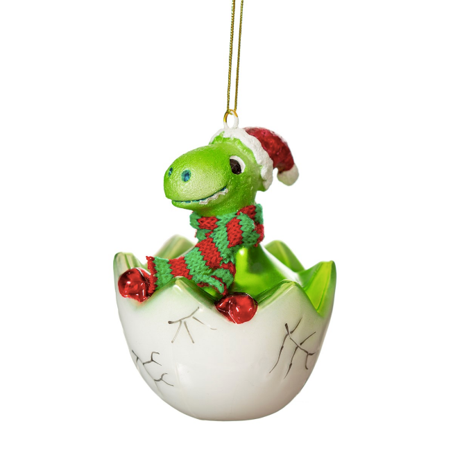 HATCHING BABY DINOSAUR SHAPED BAUBLE