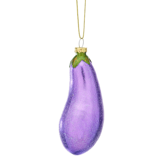 AUBERGINE SHAPED BAUBLE