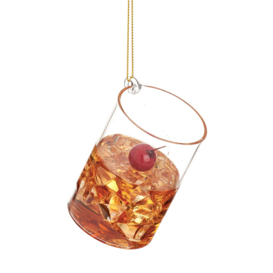WHISKY GLASS SHAPED BAUBLE