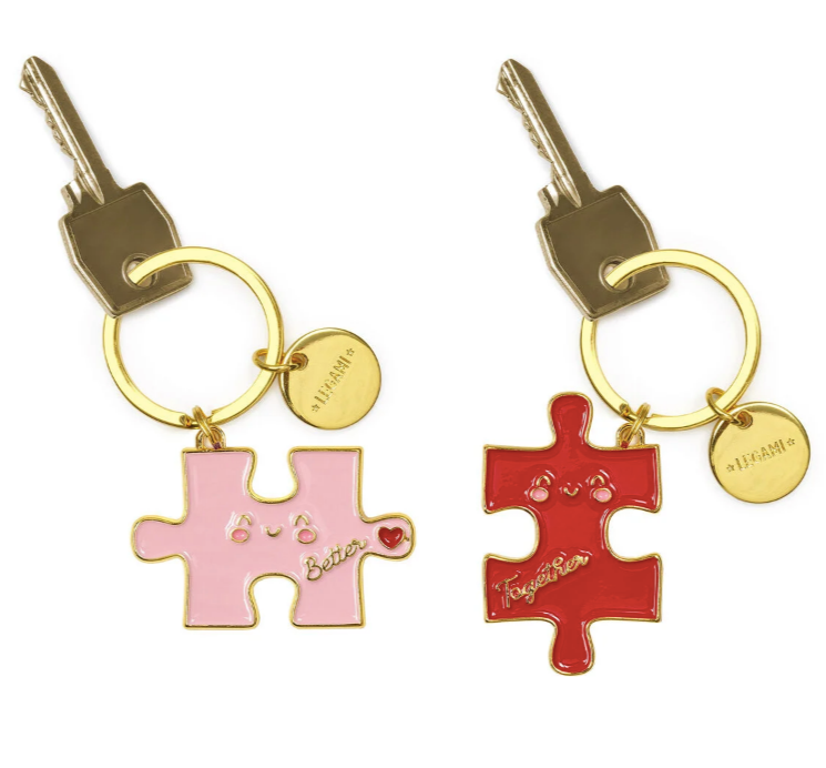 portachiavi metallo smaltato set da due - what a key ring! puzzle